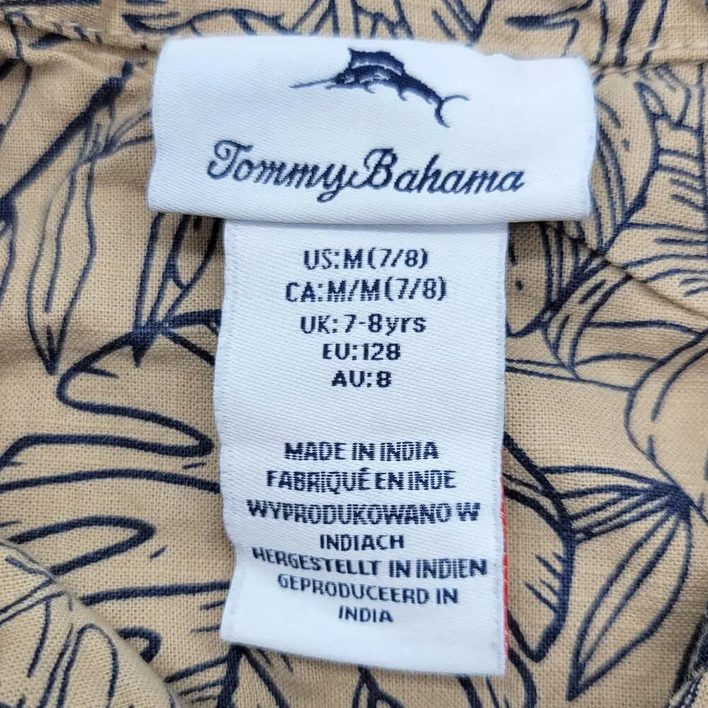 Tommy Bahama Kids 2-Piece Cabana Shirt Shorts Set Size 7-8, M Cotton Tropical